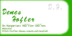 denes hofler business card